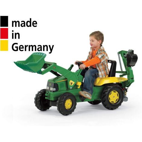 Buldoexcavator cu pedale John Deere, tractor cu cupa fata si excavator spate - imagine 9
